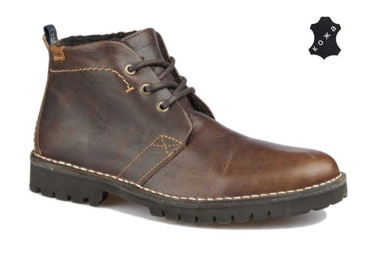 Зимние мужские ботинки Wrangler Grinder Line Grinder Desert KYF Fur  WM142090/F-30 темно-коричневые