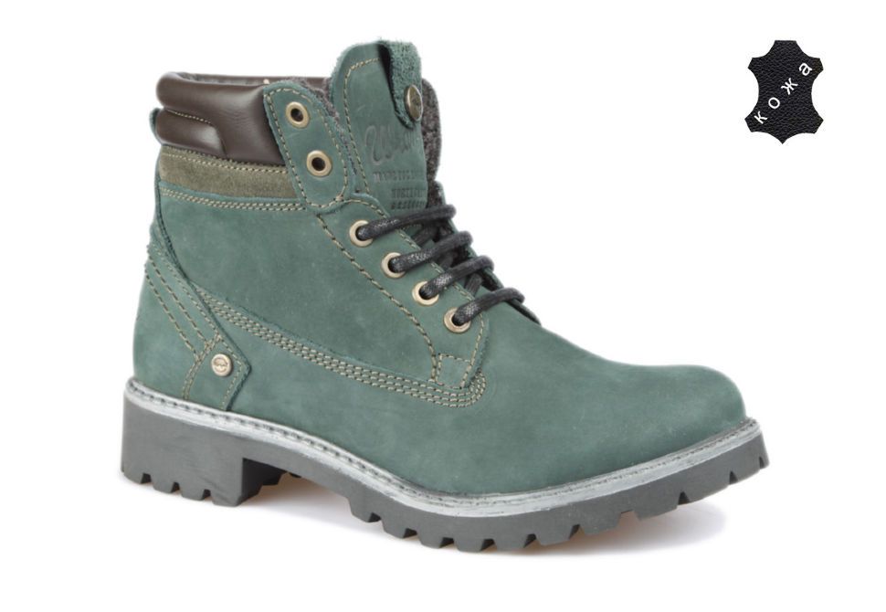 Зимние женские ботинки Wrangler Yuma Line Creek Fur WL142500/F-33 зелёные  купить по цене 5 800 руб. в магазине