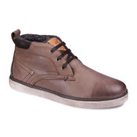 Зимние мужские кожаные ботинки Wrangler Billi Desert CH Fur WM152063/F-108 темно-коричневые