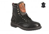Кожаные мужские ботинки Wrangler Bone WM122070-62 черные