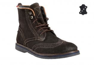 Зимние кожаные ботинки Wrangler Hammer Brogue Mid WM122057/F-96 темно-серые