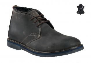 Зимние кожаные ботинки Wrangler Hammer Desert Fur WM122055/O-55 серые