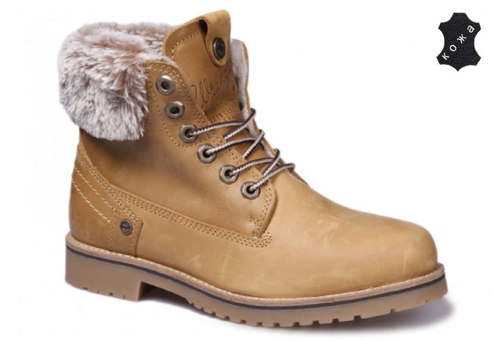 Зимние женские ботинки Wrangler Creek Alaska WL162703M-71 желтые купить по  цене 6 490 руб. в магазине