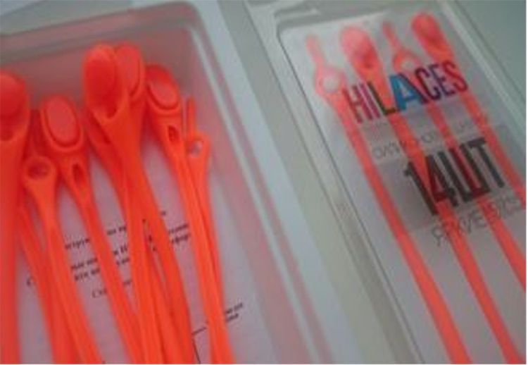 Силиконовые шнурки Hilaces OR/OR оранжевые