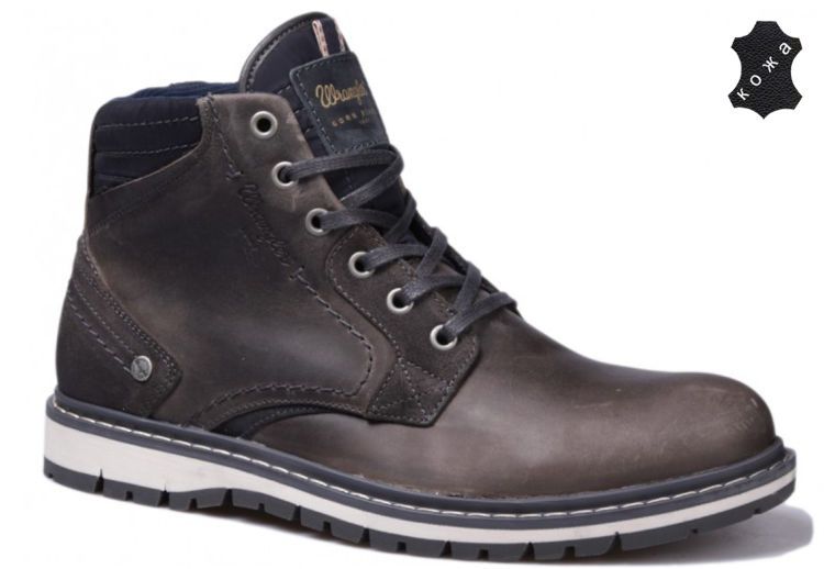Кожаные мужские ботинки Wrangler Miwouk WM162015-96 серые
